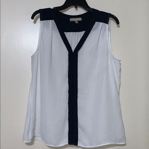 Navy and white blouse